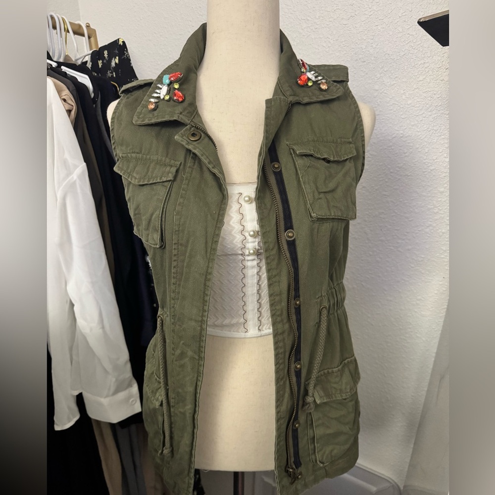 Vest Olive Green Top